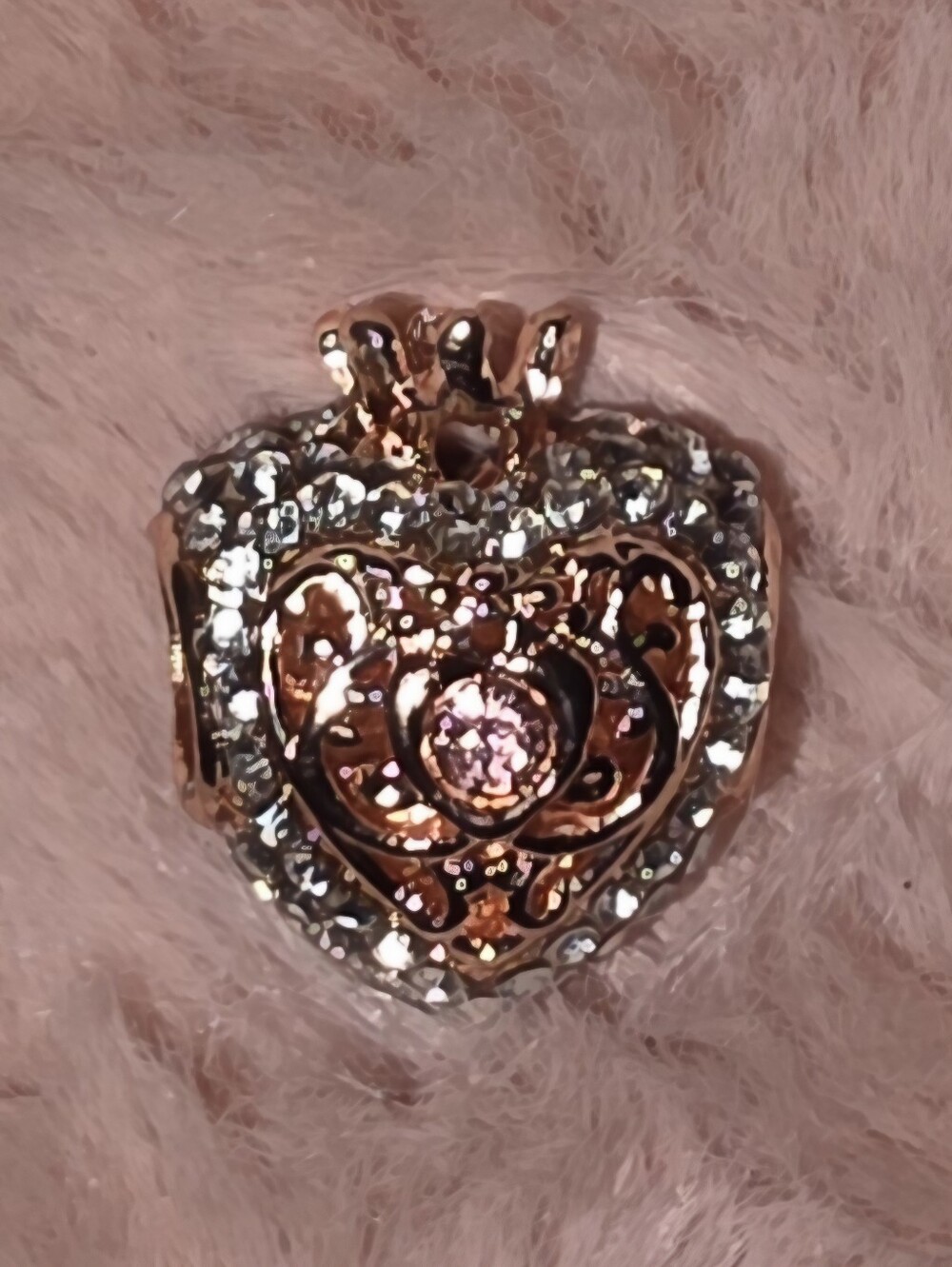 NWOT Rose Gold Color Crown Heart Pandora-style Bead